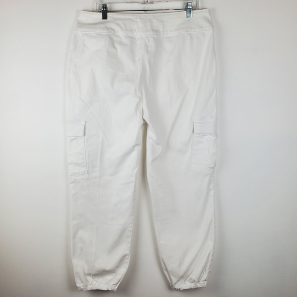 WILD Fable 16 Cargo Ankle Joggers Cotton Canvas White Exposed Zipper Stretch - Picture 14 of 14